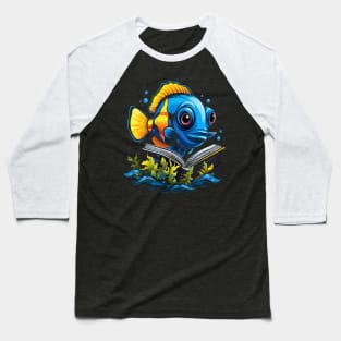 Blue Tang Reads Book Baseball T-Shirt